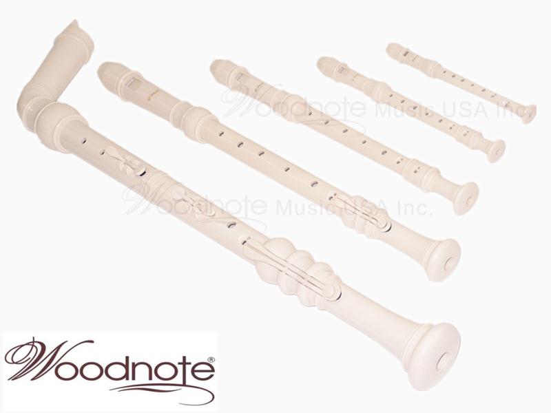 Logo de Wood Note Music Inc – Diseño de marca musical con instrumentos de madera