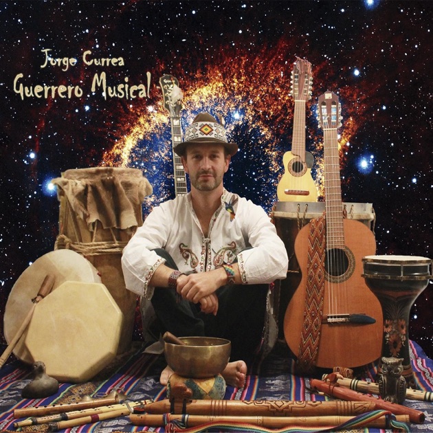 Guerrero Musical: Imagen Impactante de Artista con Instrumento, Música y Energía